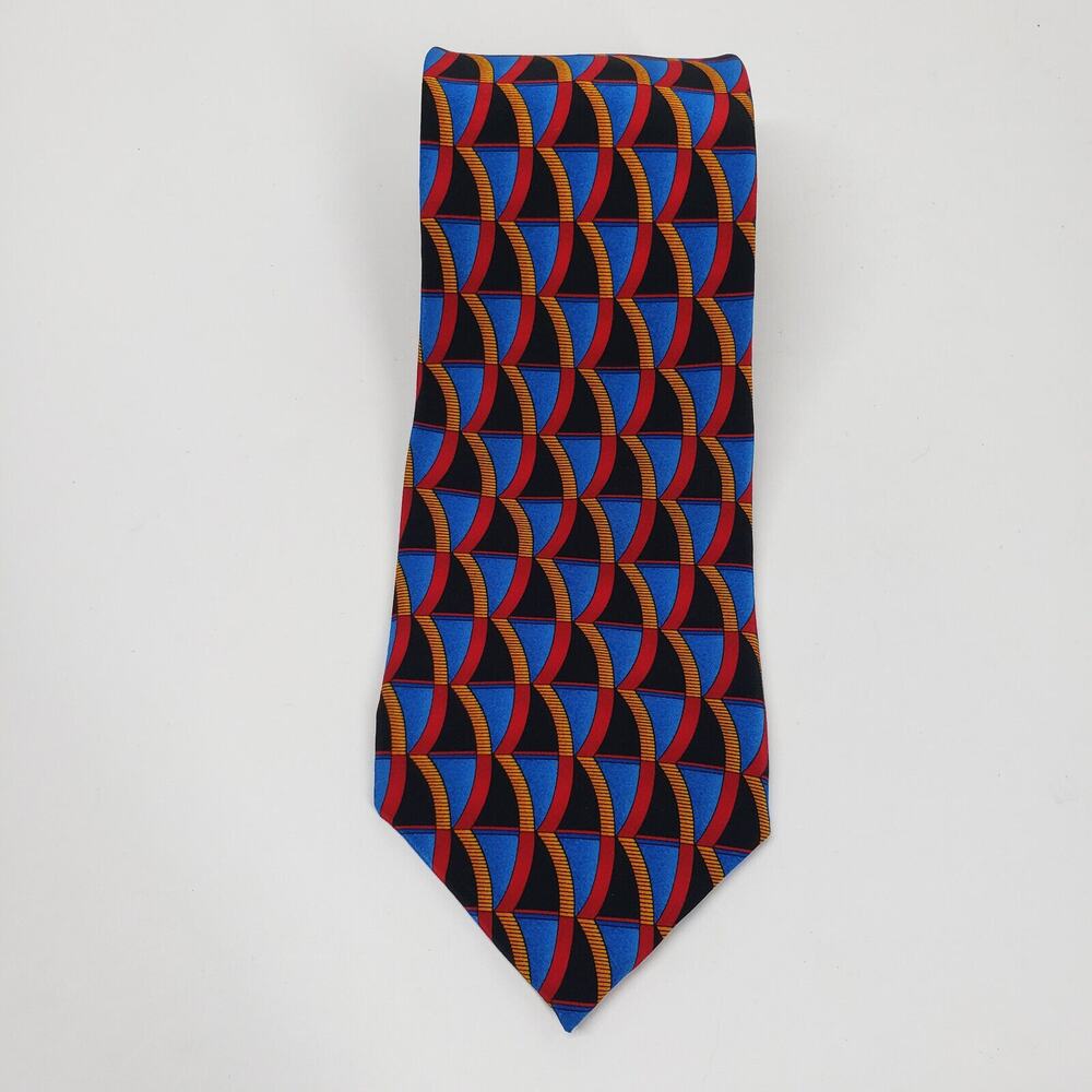Cocktail Collection Tequila Under the Microscope Mens Silk Necktie Red Geometric